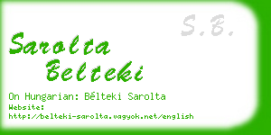 sarolta belteki business card