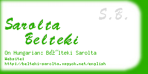 sarolta belteki business card